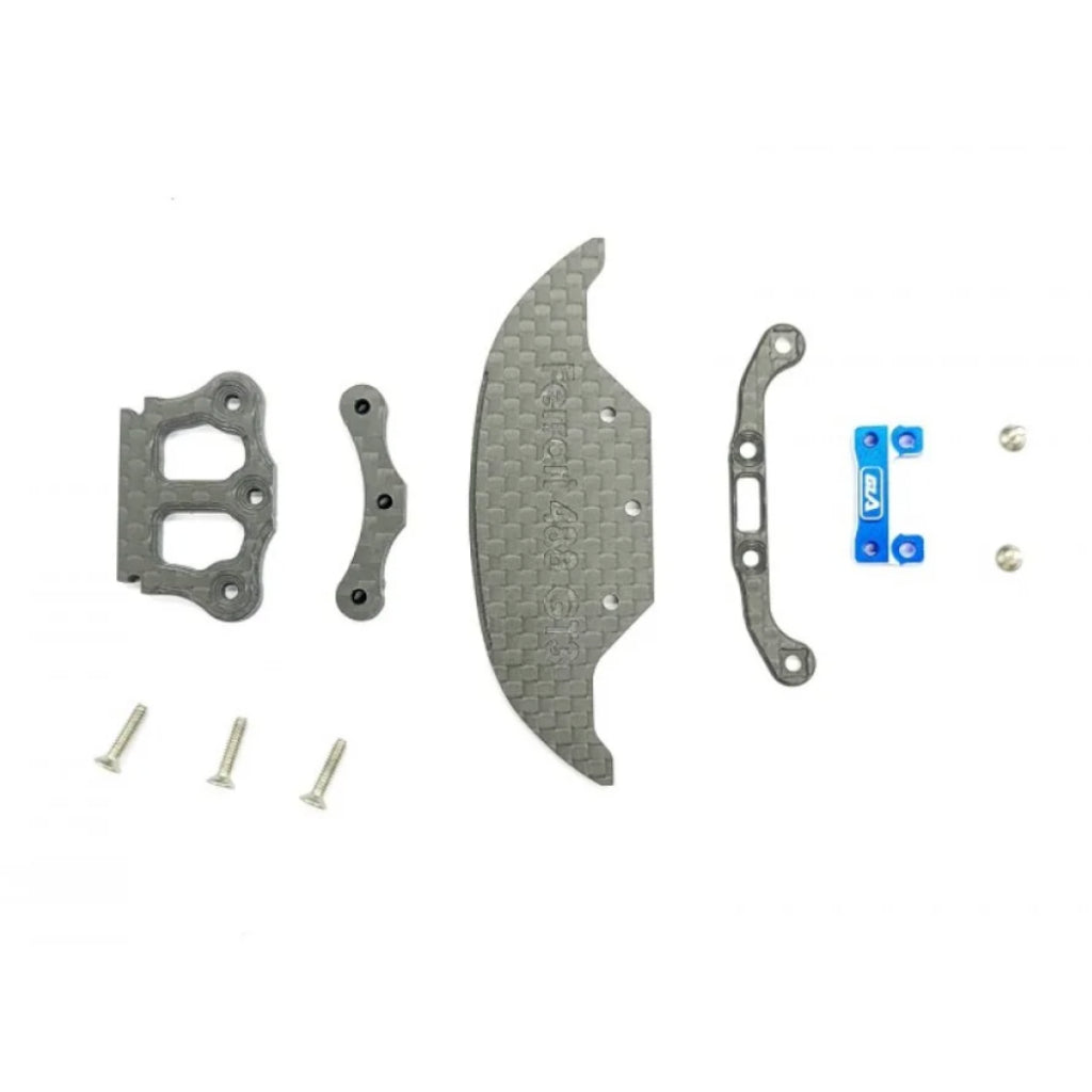 GL racing GG-OP-044 Giulia Front carbon bumper ＆ rear carbon post set for GL 488 GT3 hard body